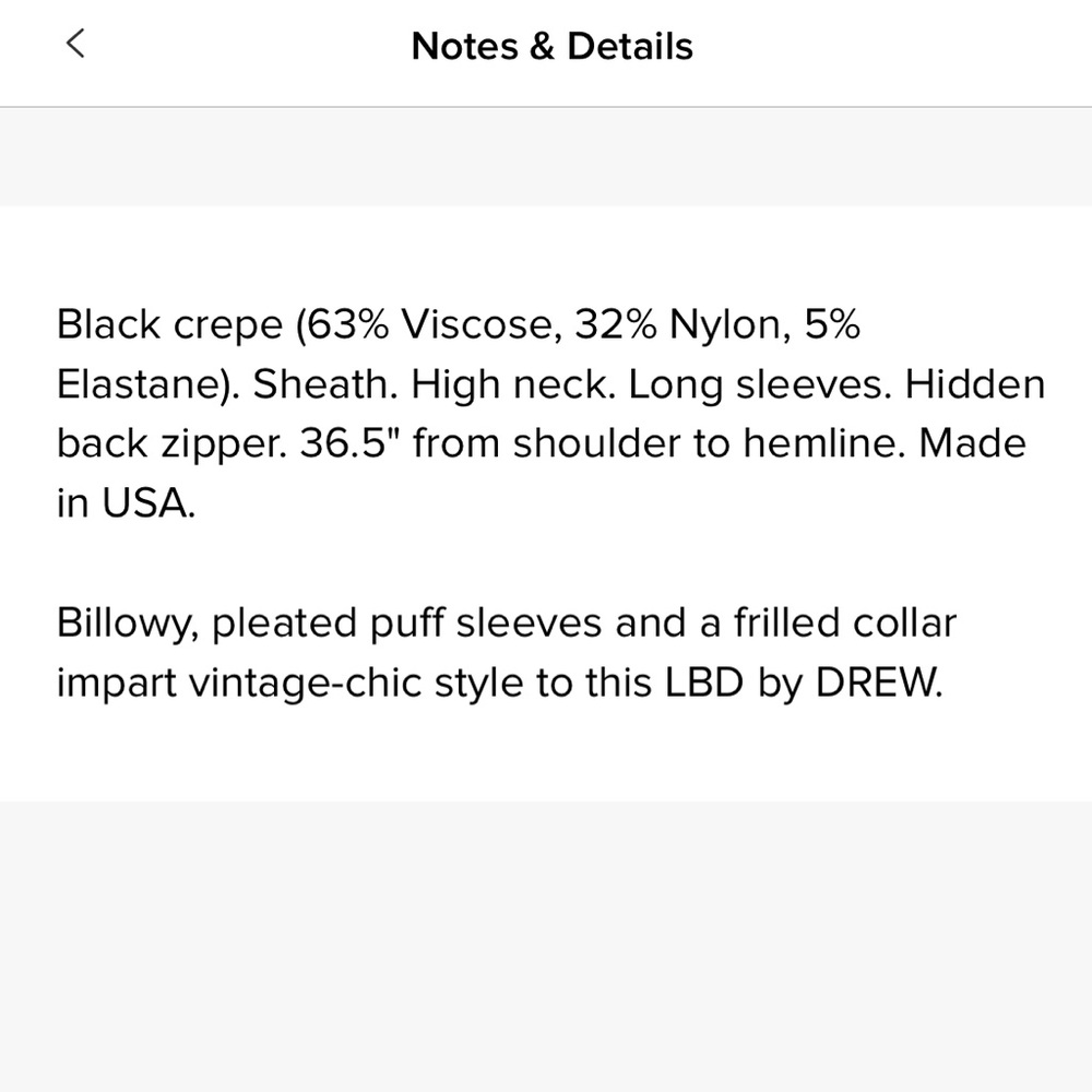 DREW Black Ansel Sheath Dress Size Medium - Picture 5 of 12